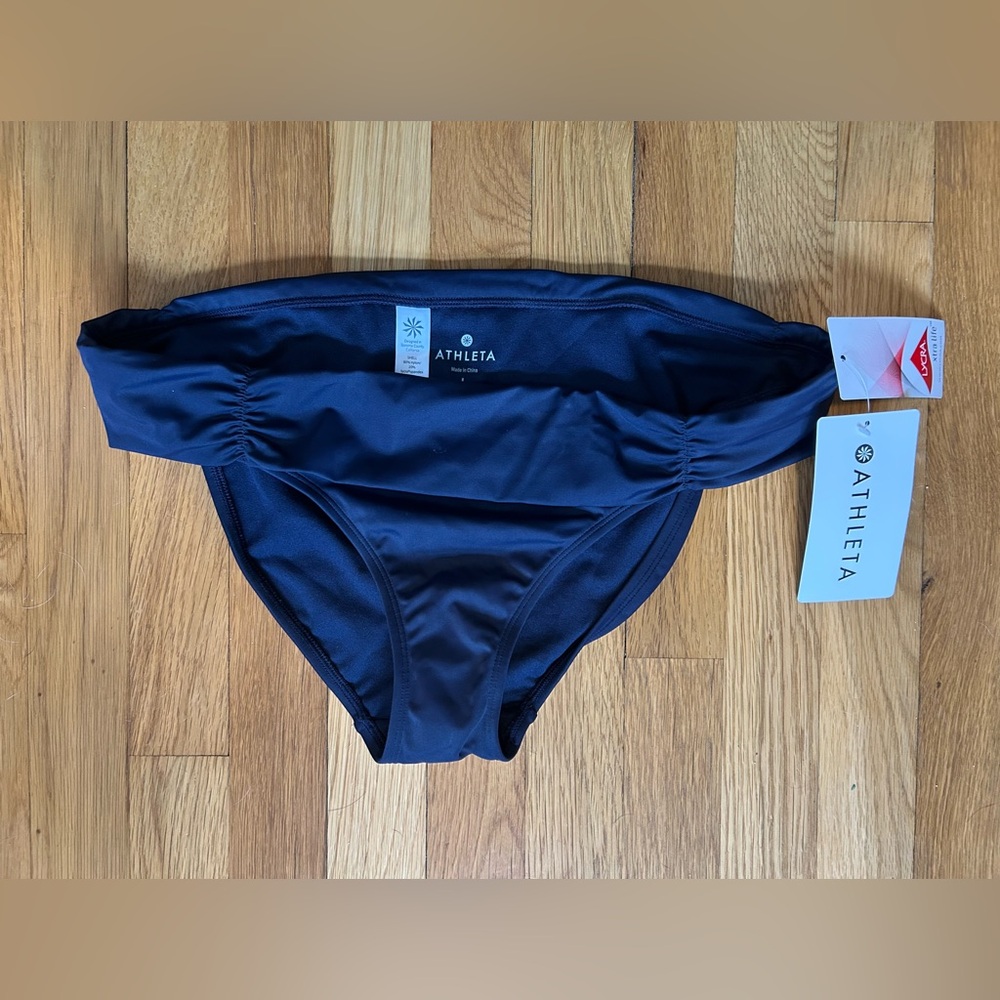 Athleta High Dive Banded Gathered Bikini Bottom | Large, NWT